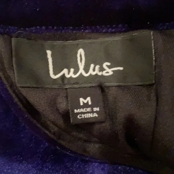 Lulu’s Navy Velour Style Dress Size Medium New - Picture 7 of 10